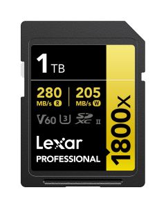 Lexar SDXC Pro 1TB 1800x / 280 Mb/s UHS-II V60 Gold