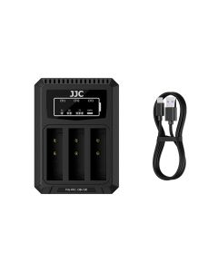 JJC USB-C Triple Charger voor Ricoh DB-120 (DCH-DB120TC)