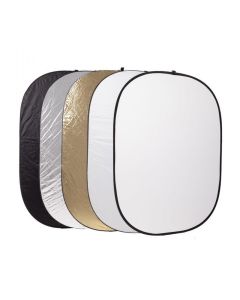 Caruba 5-in-1 Reflectiescherm Goud, Zilver, Zwart, Wit, Transparant 102 x 153cm