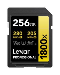 Lexar SDXC Pro 256GB 1800x / 280 Mb/s UHS-II V60 Gold (Occ)