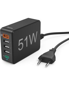 Hama Charge Station 51W 5-VOUDIG (1X QC3.0 3X USB-A 1X USB-C PD)