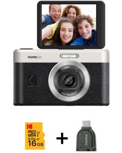 Kodak PIXPRO C1 Zwart + 16GB Geheugenkaart +  Pixpro Cardreader