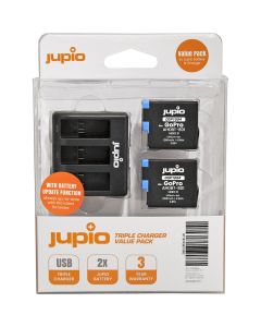 Jupio Kit 2x Accu Hero 8 - 1260mAh + USB Triple Charger