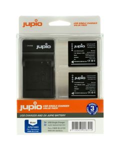 Jupio Kit 2x Accu DMW-BLG10 - 900mAh + USB Single Charger