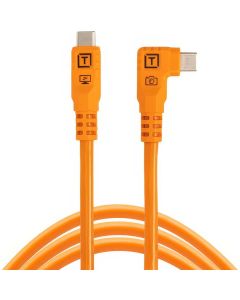 Tether Tools TetherPro Optima 10G USB-C to USB-C 3m Straight To Right Orange