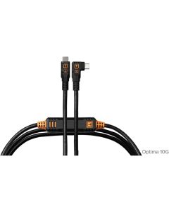 Tether Tools TetherPro Optima 10G USB-C to USB-C 4.6m Straight To Right Black