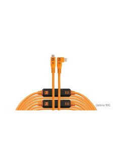 Tether Tools TetherPro Optima 10G USB-C to USB-C 9.4m Straight To Right Orange