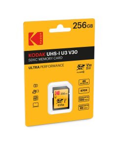 Kodak 256GB SD UHS-I U3 V30 100Mb/s Geheugenkaart