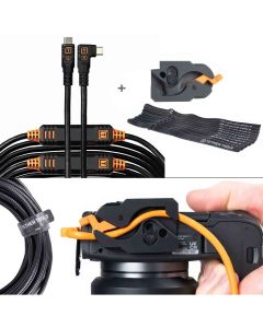 Tether Tools Leverlock and Cable Kit 10G USB-C to USB-C 9.2m Straight To Right Black