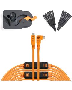 Tether Tools Leverlock and Cable Kit 10G USB-C to USB-C 9.2m Straight To Right Orange