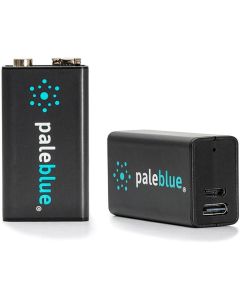 Pale Blue Li-ion Rechargeable 2x 9V Battery USB-C 5000mAh + 2-in-1 USB Laadkabel