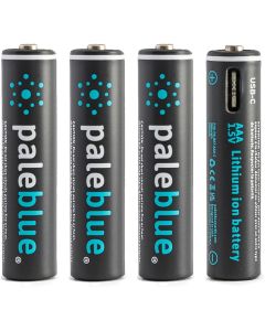 Pale Blue Li-ion Rechargeable 4x AAA Battery USB-C 600mAh + 4-in-1 USB Laadkabel