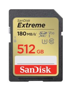 Sandisk SDXC Extreme 512GB UHS-I U3 180MB/s V30