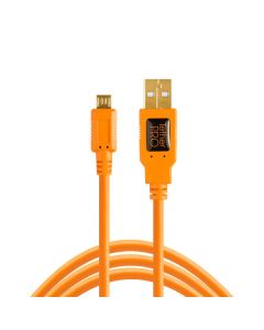 Tether Tools TetherPro USB 2.0 Male naar Micro-B 4.6m kabel Oranje