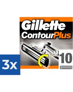 Gillette Contour Plus - 10 stuks - Wegwerpscheermesjes - Voordeelverpakking 3 stuks