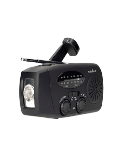 Nedis Noodradio Draagbaar Model - AM / FM - Lamp / Handslinger / Solar Powered / Powerbank Functie