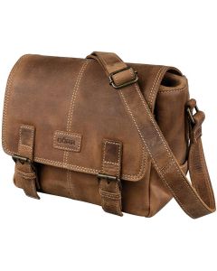Dörr Kapstadt Leather Photo Bag Small Wide Cognac
