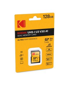 Kodak 128GB SD UHS-I U3 V30 100Mb/s Geheugenkaart