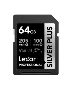 Lexar 64GB SD Silver Plus 205 Mb/s UHS-I V30