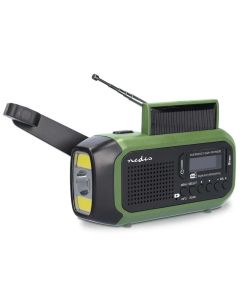 Nedis Noodradio Draagbaar Model - DAB+ / FM - Batterij Gevoed / Handslinger / Solar Powered / USB Gevoed