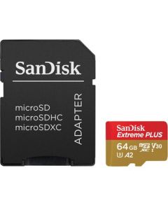 SanDisk 64GB MicroSD Extreme Plus 200Mb/s Geheugenkaart + Adapter