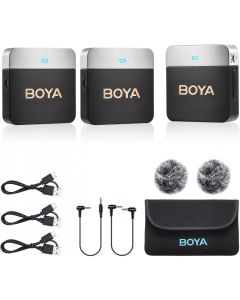 Boya BY-M1V2 2.4GHz Dual-Channel Wireless Microphone System