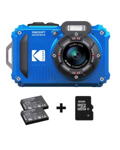Kodak WPZ2 Waterdichte Compactcamera Blauw + Extra Accu + 16GB Micro SD