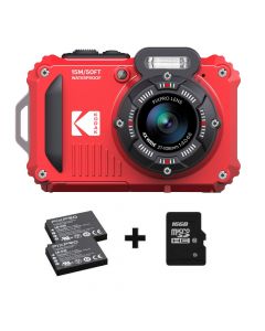 Kodak WPZ2 Waterdichte Compactcamera Rood + Extra Accu + 16GB Micro SD